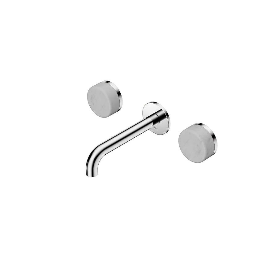 Nero Serenity Wall Basin Set 160mm Spout With Carrara Handle Chrome Tapware Nero Default Title