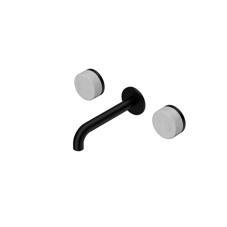 Nero Serenity Wall Basin Set 160mm Spout With Carrara Handle Matte Black Tapware Nero Default Title