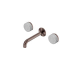 Nero Serenity Wall Basin Set 160mm Spout With Carrara Handle Brushed Bronze