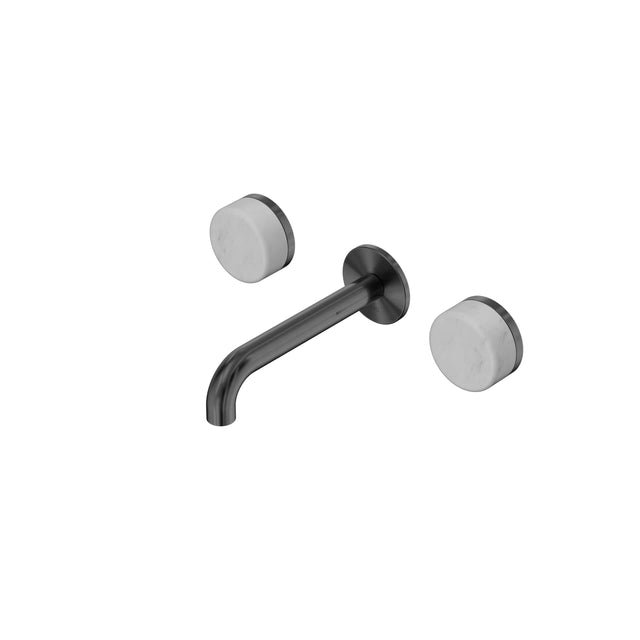 Nero Serenity Wall Basin Set 160mm Spout With Carrara Handle Gun Metal Tapware Nero Default Title