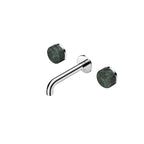 Nero Serenity Wall Basin Set 160mm Spout With Verde Alpi Handle Chrome