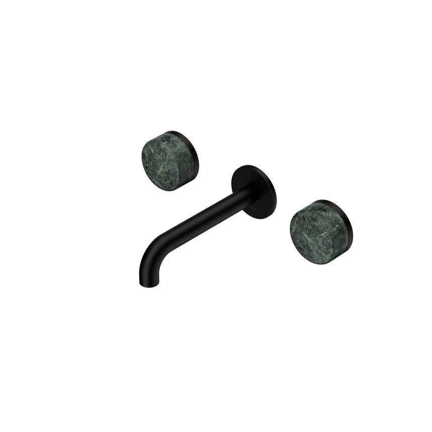 Nero Serenity Wall Basin Set 160mm Spout With Verde Alpi Handle Matte Black Tapware Nero Default Title