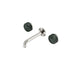 Nero Serenity Wall Basin Set 160mm Spout With Verde Alpi Handle Brushed Nickel