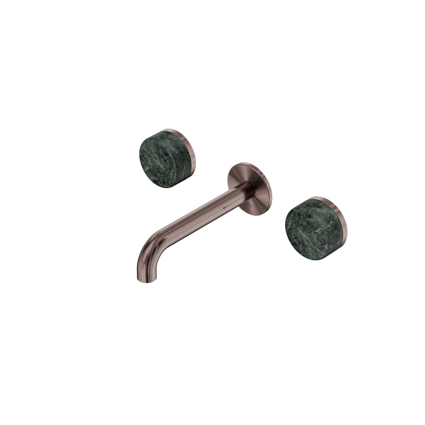 Nero Serenity Wall Basin Set 160mm Spout With Verde Alpi Handle Brushed Bronze Tapware Nero Default Title