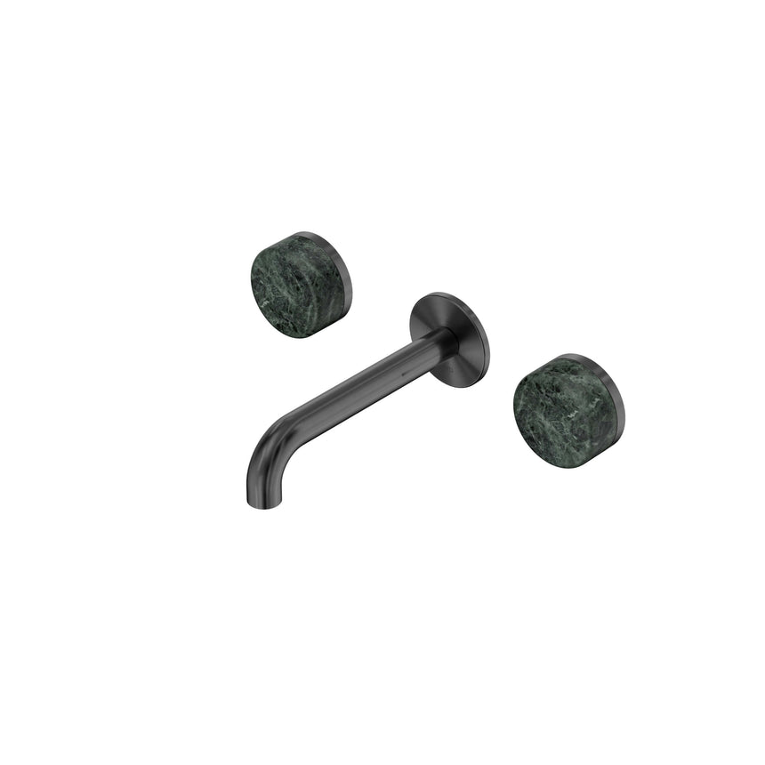 Nero Serenity Wall Basin Set 160mm Spout With Verde Alpi Handle Gun Metal Tapware Nero Default Title