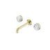 Nero Serenity Wall Basin Set 160mm Spout With Arabescato Corchia Handle Brushed Gold