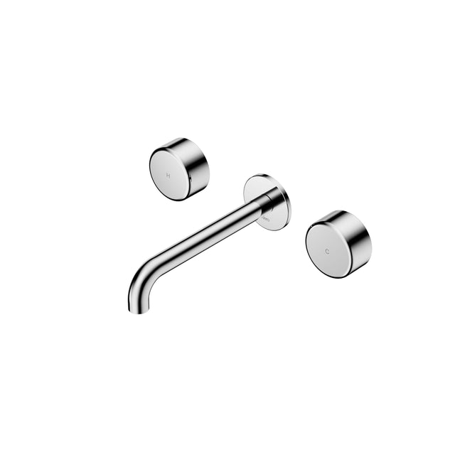 Nero Serenity Wall Basin Set 160mm Spout With Metal Handle Chrome Tapware Nero Default Title