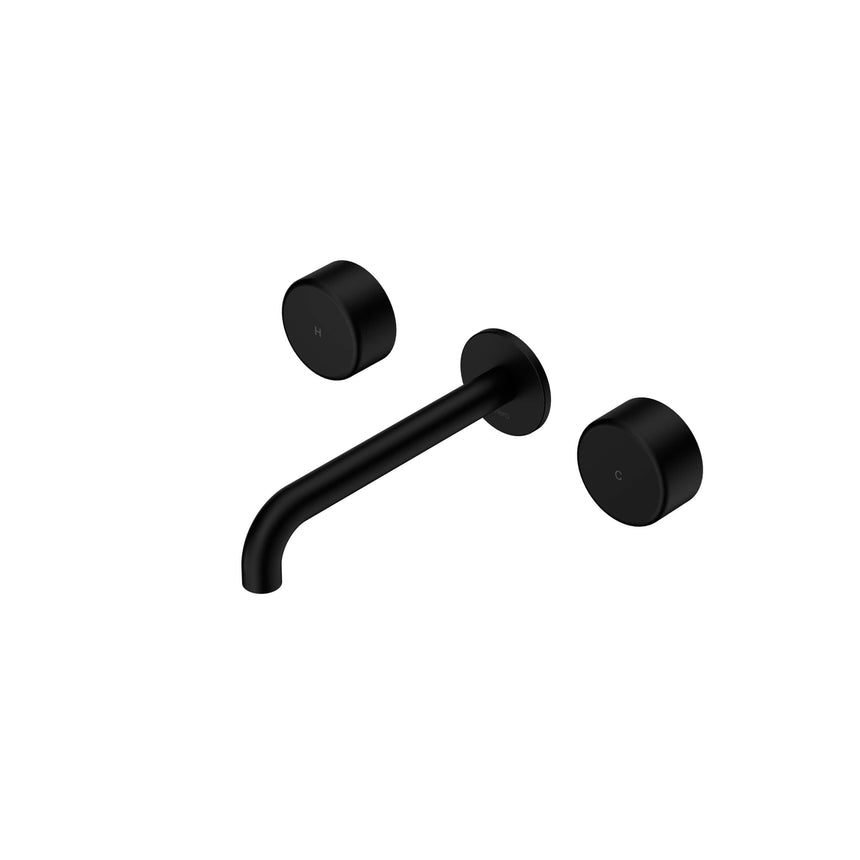 Nero Serenity Wall Basin Set 160mm Spout With Metal Handle Matte Black Tapware Nero Default Title