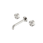 Nero Serenity Wall Basin Set 160mm Spout With Metal Handle Brushed Nickel