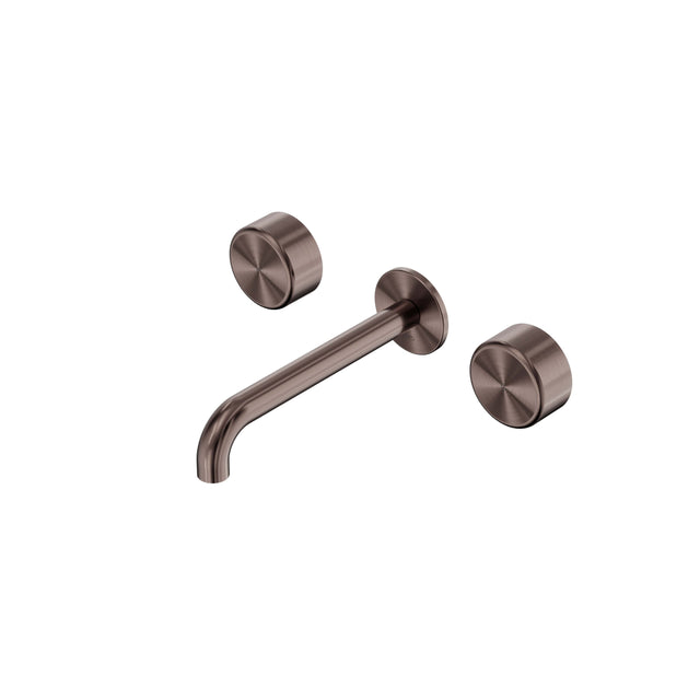 Nero Serenity Wall Basin Set 160mm Spout With Metal Handle Brushed Bronze Tapware Nero Default Title