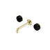 Nero Serenity Wall Basin Set 160mm Spout With Marquina Black Handle Brushed Gold