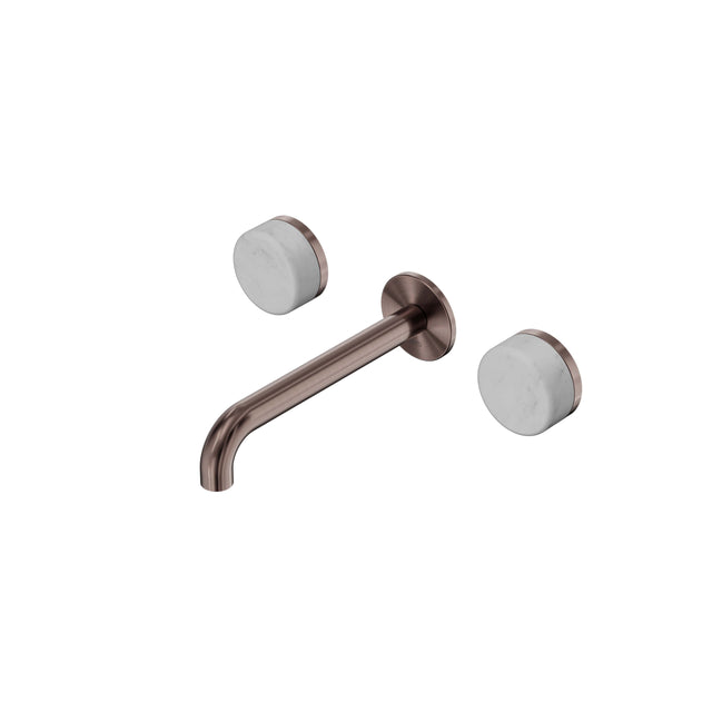 Nero Serenity Wall Basin Set 185mm Spout With Carrara Handle Brushed Bronze Tapware Nero Default Title