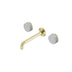 Nero Serenity Wall Basin Set 185mm Spout With Carrara Handle Brushed Gold