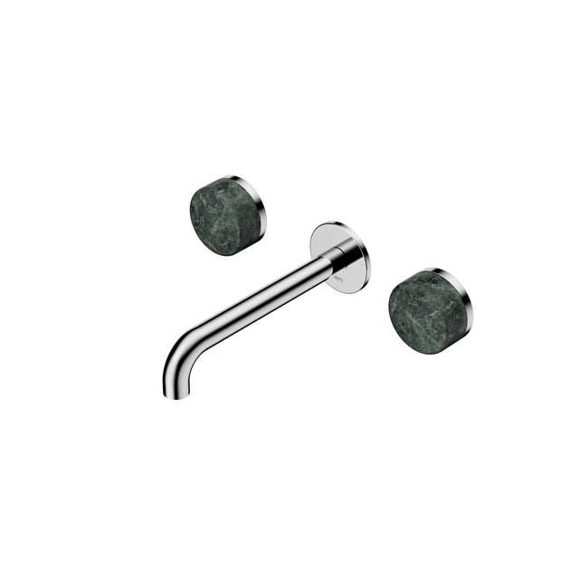 Nero Serenity Wall Basin Set 185mm Spout With Verde Alpi Handle Chrome Tapware Nero Default Title