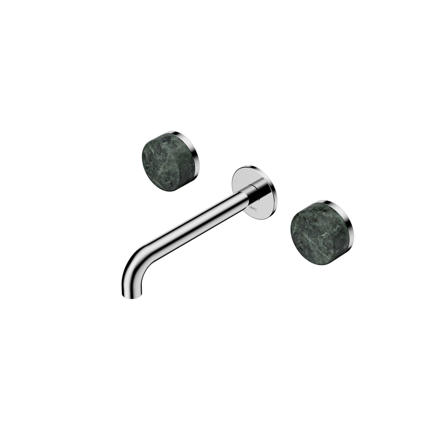 Nero Serenity Wall Basin Set 185mm Spout With Verde Alpi Handle Chrome Tapware Nero Default Title