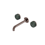 Nero Serenity Wall Basin Set 185mm Spout With Verde Alpi Handle Brushed Bronze