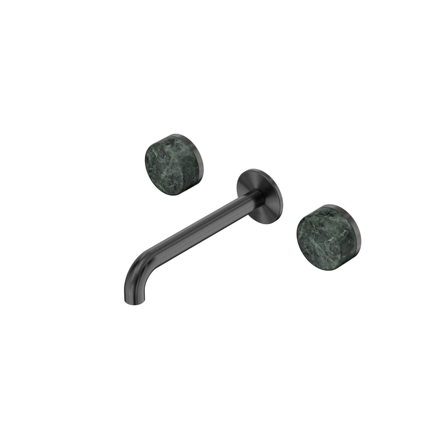 Nero Serenity Wall Basin Set 185mm Spout With Verde Alpi Handle Gun Metal Tapware Nero Default Title