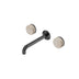 Nero Serenity Wall Basin Set 185mm Spout With Rome Travertine Handle Gun Metal