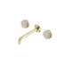 Nero Serenity Wall Basin Set 185mm Spout With Rome Travertine Handle Brushed Gold