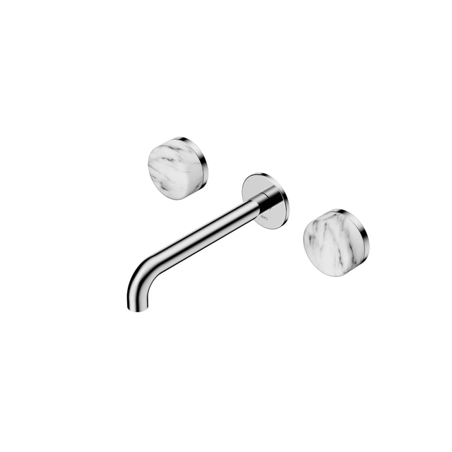 Nero Serenity Wall Basin Set 185mm Spout With Arabescato Corchia Handle Chrome Tapware Nero Default Title