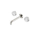 Nero Serenity Wall Basin Set 185mm Spout With Arabescato Corchia Handle Brushed Nickel