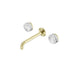 Nero Serenity Wall Basin Set 185mm Spout With Arabescato Corchia Handle Brushed Gold