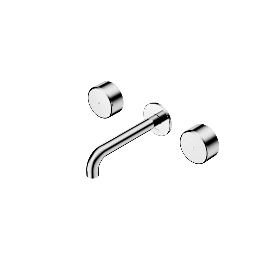 Nero Serenity Wall Basin Set 185mm Spout With Metal Handle Chrome Tapware Nero Default Title