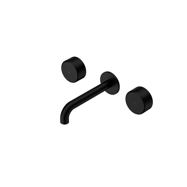 Nero Serenity Wall Basin Set 185mm Spout With Metal Handle Matte Black Tapware Nero Default Title
