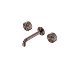 Nero Serenity Wall Basin Set 185mm Spout With Metal Handle Brushed Bronze