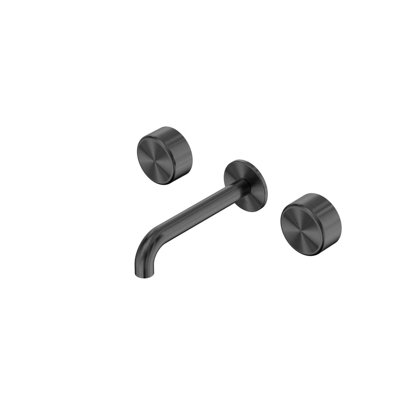 Nero Serenity Wall Basin Set 185mm Spout With Metal Handle Gun Metal Tapware Nero Default Title