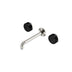 Nero Serenity Wall Basin Set 185mm Spout With Marquina Black Handle Brushed Nickel