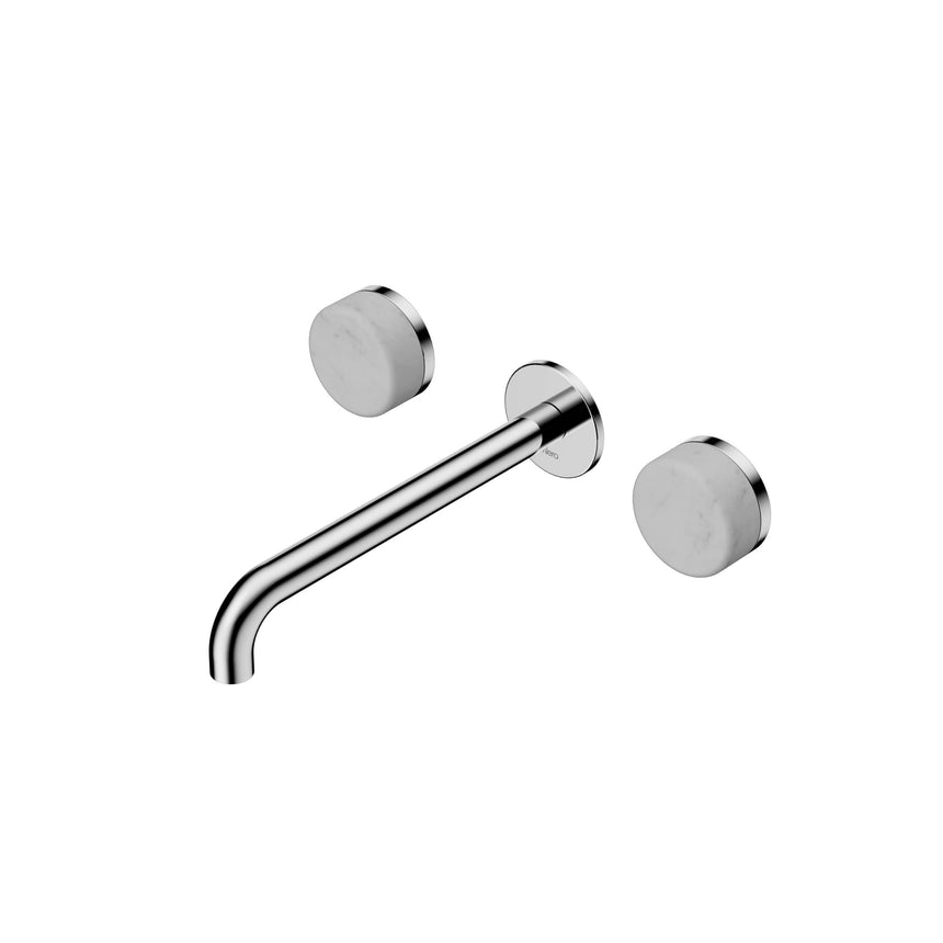 Nero Serenity Wall Basin Set 220mm Spout With Carrara Handle Chrome Tapware Nero Default Title