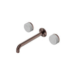 Nero Serenity Wall Basin Set 220mm Spout With Carrara Handle Brushed Bronze