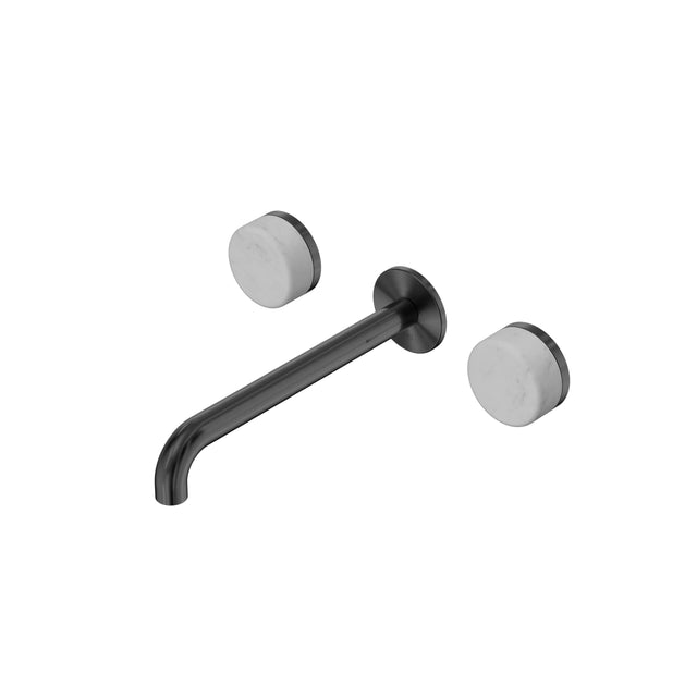Nero Serenity Wall Basin Set 220mm Spout With Carrara Handle Gun Metal Tapware Nero Default Title