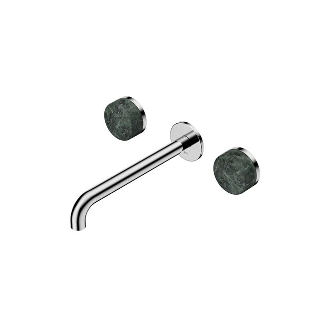 Nero Serenity Wall Basin Set 220mm Spout With Verde Alpi Handle Chrome Tapware Nero Default Title