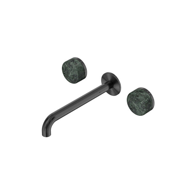Nero Serenity Wall Basin Set 220mm Spout With Verde Alpi Handle Gun Metal Tapware Nero Default Title