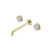 Nero Serenity Wall Basin Set 220mm Spout With Rome Travertine Handle Brushed Gold