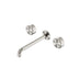 Nero Serenity Wall Basin Set 220mm Spout With Metal Handle Brushed Nickel