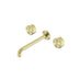 Nero Serenity Wall Basin Set 220mm Spout With Metal Handle Brushed Gold