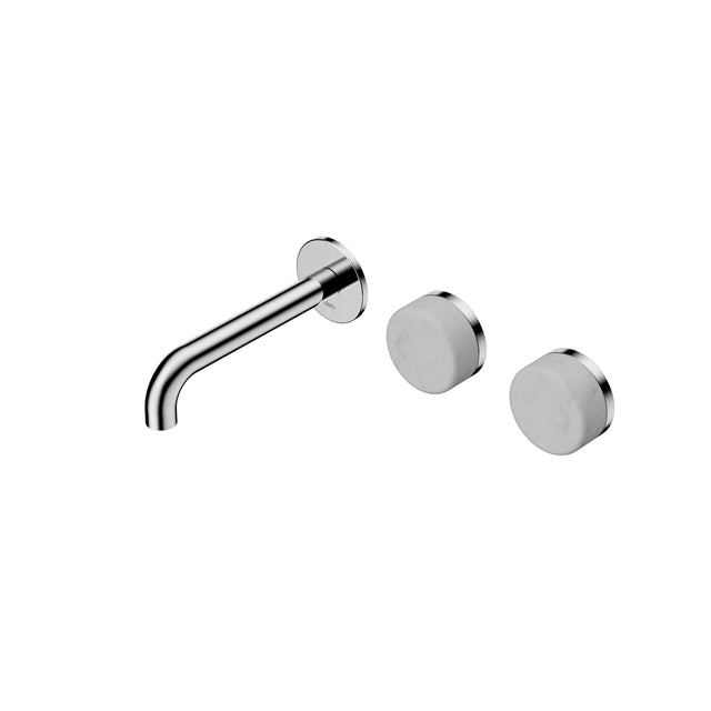 Nero Serenity Wall Basin Set 160mm Offset Spout With Carrara Handle Chrome Tapware Nero Default Title