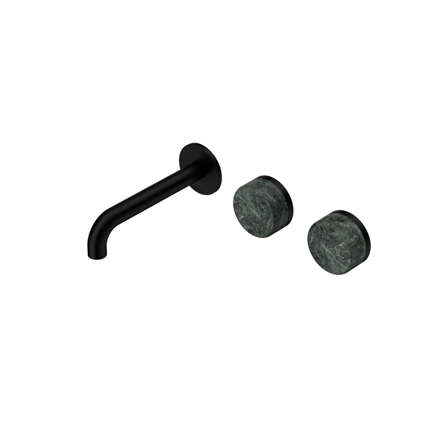 Nero Serenity Wall Basin Set 160mm Offset Spout With Verde Alpi Handle Matte Black Tapware Nero Default Title