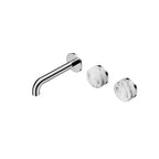 Nero Serenity Wall Basin Set 160mm Offset Spout With Arabescato Corchia Handle Chrome