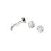 Nero Serenity Wall Basin Set 160mm Offset Spout With Arabescato Corchia Handle Brushed Nickel