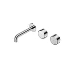 Nero Serenity Wall Basin Set 160mm Offset Spout With Metal Handle Chrome