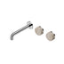 Nero Serenity Wall Basin Set 185mm Offset Spout With Rome Travertine Handle Chrome