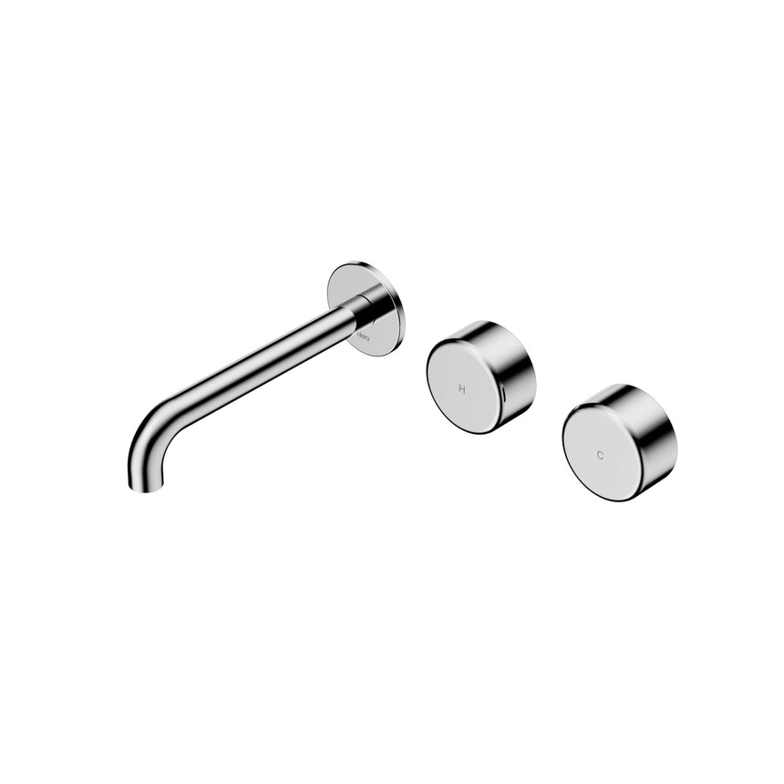 Nero Serenity Wall Basin Set 185mm Offset Spout With Metal Handle Chrome Tapware Nero Default Title