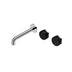 Nero Serenity Wall Basin Set 185mm Offset Spout With Marquina Black Handle Chrome
