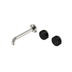 Nero Serenity Wall Basin Set 185mm Offset Spout With Marquina Black Handle Brushed Nickel