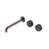 Nero Serenity Wall Basin Set 220mm Offset Spout With Verde Alpi Handle Brushed Bronze