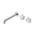 Nero Serenity Wall Basin Set 220mm Offset Spout With Arabescato Corchia Handle Chrome